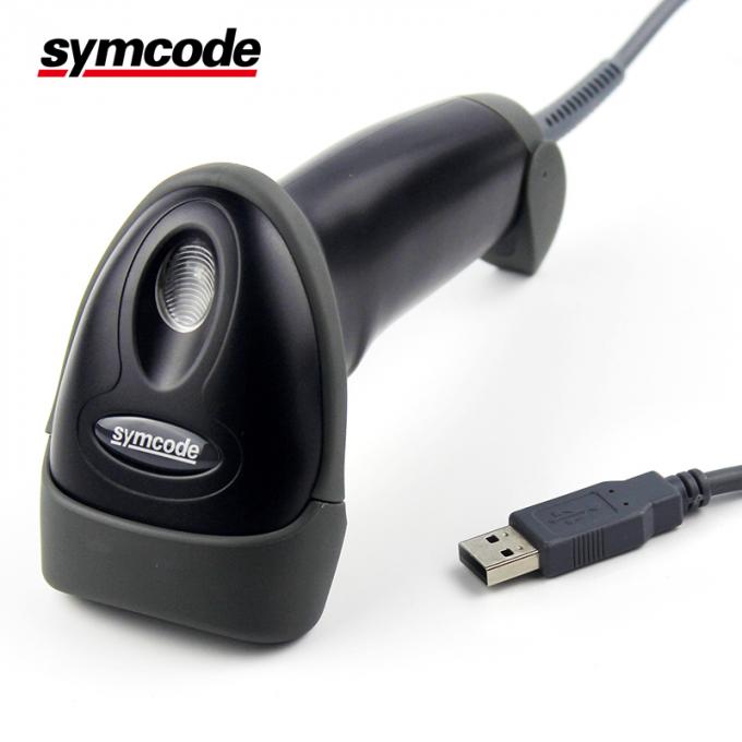 El escáner de laser de Symcode 1D, escáner del código de barras del PDA con la ayuda del soporte ordena